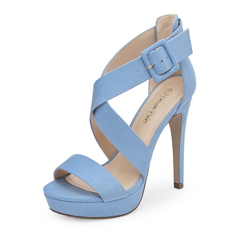 Baby blue strappy heels hotsell